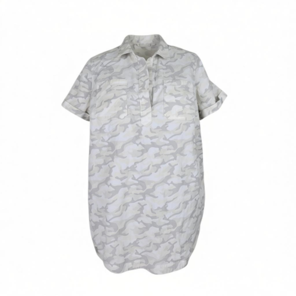 Vineyard Vines Light Gray Camo Shirt Dress - Picture 2 of 10